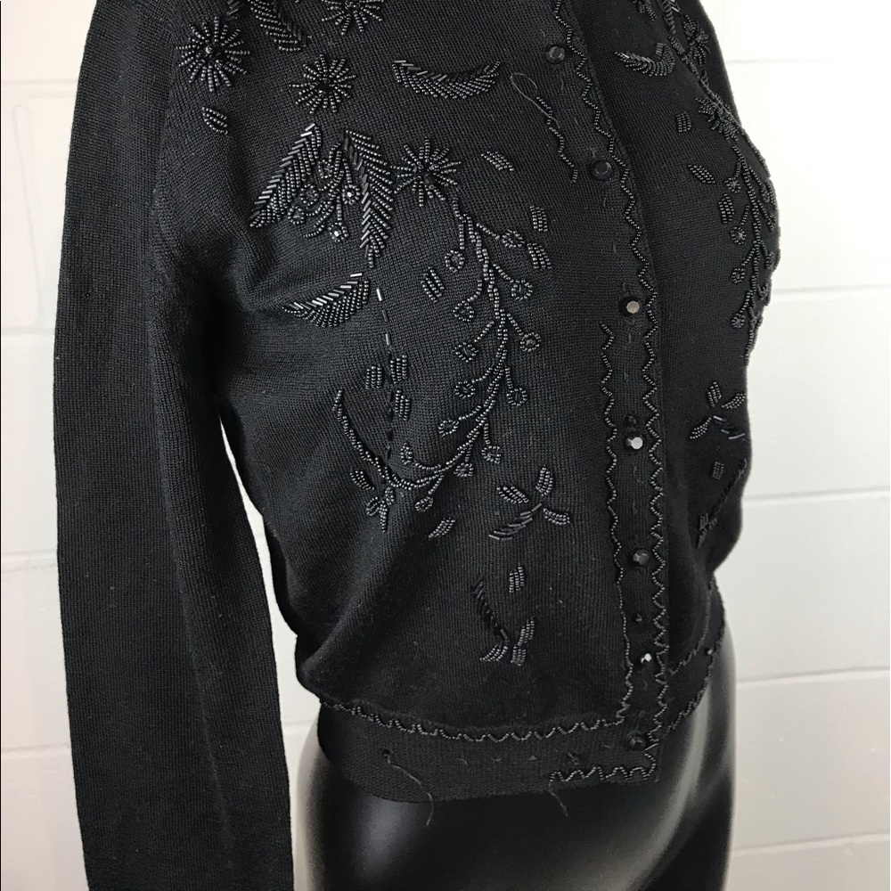 The Limited Black Bead Cardigan Sweater Small - Picture 2 of 8